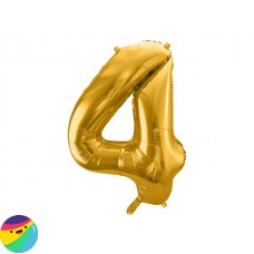 Folija balon - Številka 4 Zlate barve Folija balon - Številka 4 Zlate barve